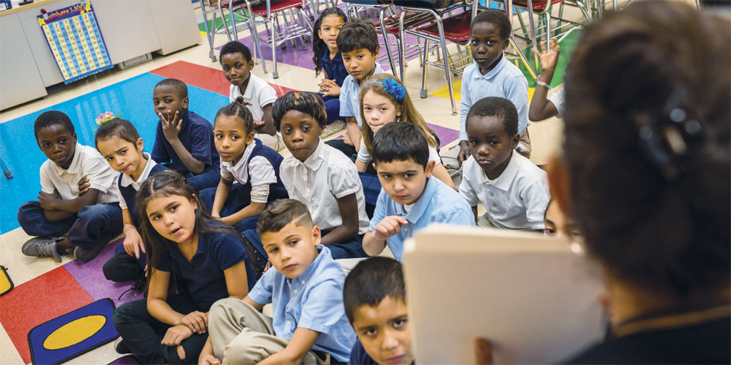 Schoolchildren at Thomas Jefferson International Newcomers Academy