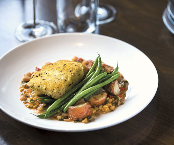 Kingfish's herb-crusted day boat cod